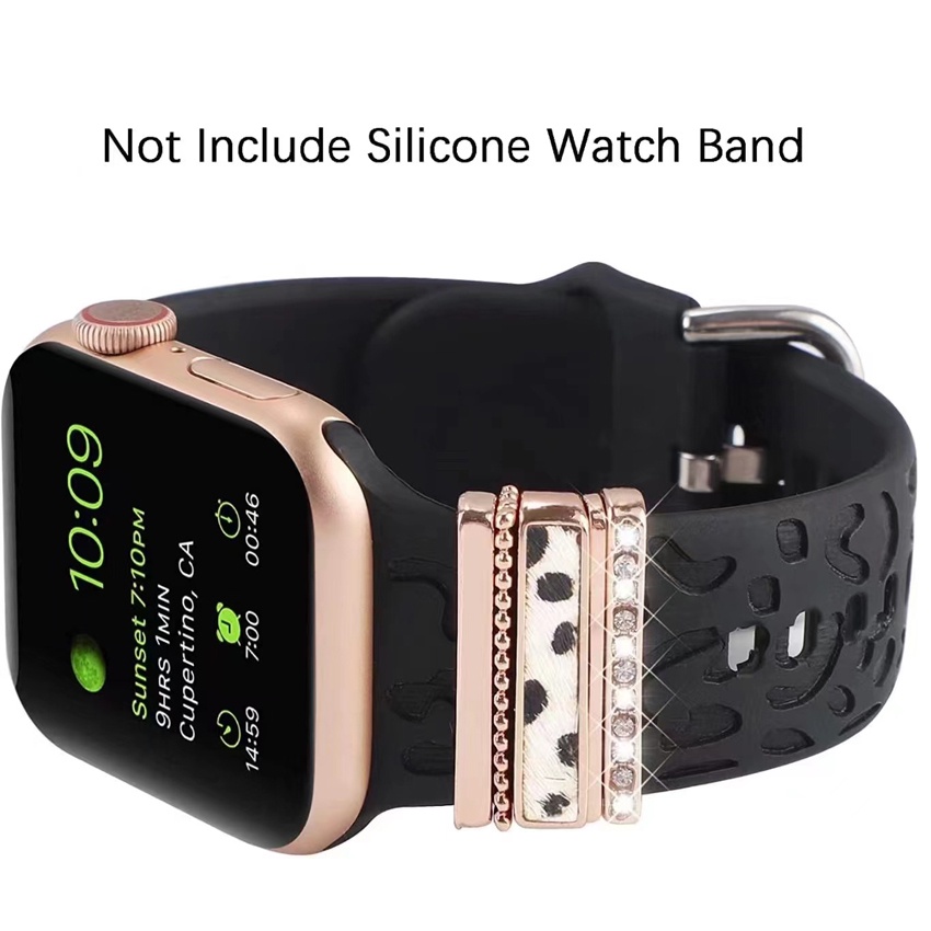 Trang Trí Cho Apple watch band Series 10 46MM ultra 8 7 6 5 4 3 2 1 Trang Trí Quyến Rũ Trang Sức Kim Cương i-watch Galaxy watch 4 3 49mm Vòng Tay Dây Silicon Phụ Kiện