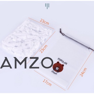 AMZO_(LOẠI ĐỦ) COMBO MÀNG BỌC THỰC PHẨM PE/ TÚI GẤU CÓ CHUN BỌC ĐỒ ĂN CO GIÃN TỐT 24CM (BỌC LỚN DÀI)