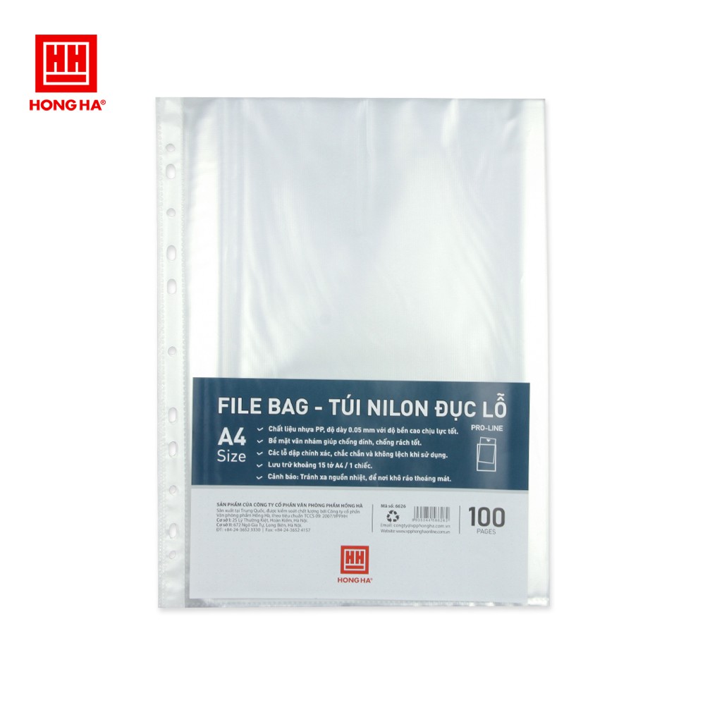 Túi nilon đục lỗ A4 Hồng Hà (túi 100 cái) - 6626 | Shopee Việt Nam