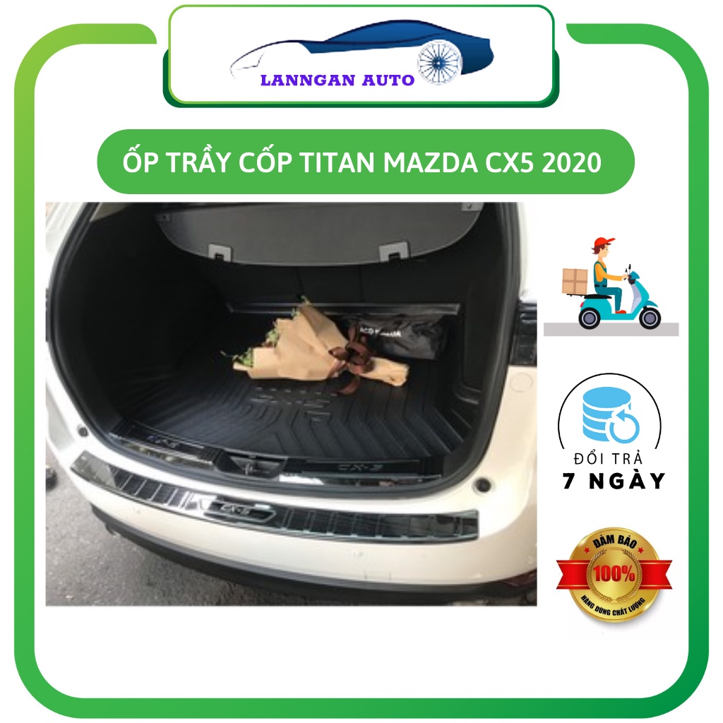 Ốp chống trầy cốp xe CX5 2019-2023, Bộ ốp trầy cốp trong và ngoài Mẫu Titan cao cấp