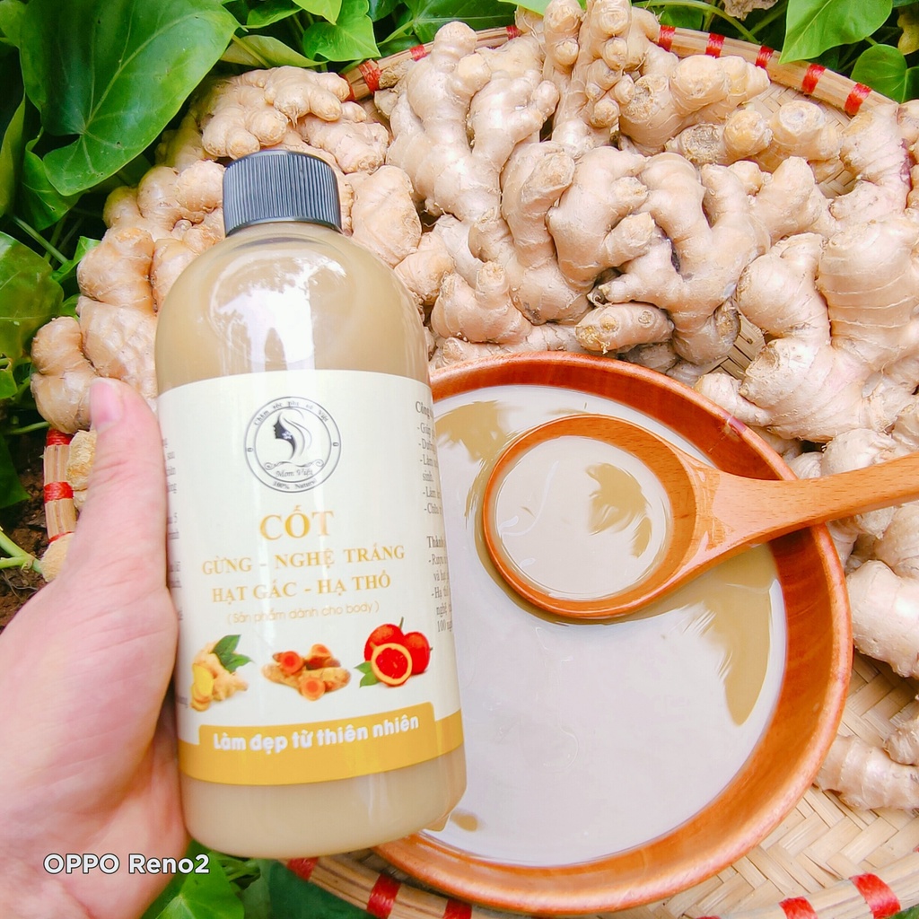 [ 500ML ] GỪNG NGHỆ HẠT GẤC HẠ THỔ [ KHÔNG VÀNG QUẦN ÁO ] MOM VIỆT THOA BODY BỤNG GIẢM EO THÂM RẠN KHỬ MÙI MẸ SAU SINH