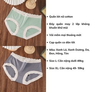 Quần lót nữ cao cấp chất liệu cotton đơn giản đáng yêu ôm dáng kháng khuẩn thoáng mát Kingshop L-057