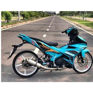 Tem trùm xe máy Exciter 150 độ xanh logo s.n.i.p.e.r - làm tem xe máy ex150  theo yêu cầu - Tem xe máy ex 150 rẻ đẹp và