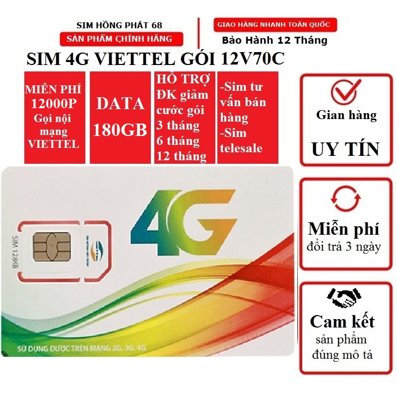 Sim Viettel 4G 12V70C Tr N G I 1 N M Mi N Ph G I N I M Ng 180GB T C   380d9a85fec8cd09fa3c6fd13aa4f109