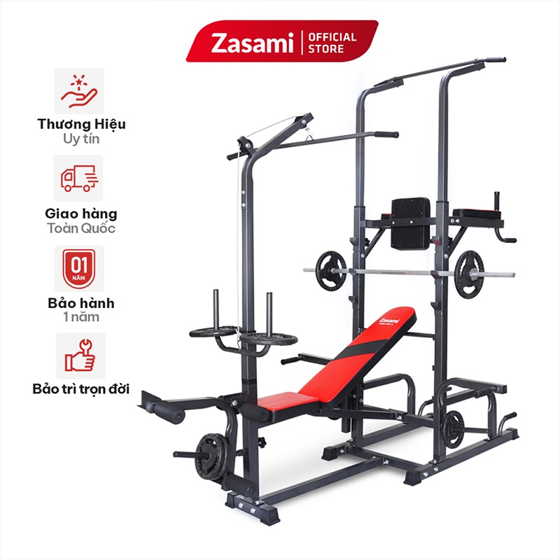 Giàn Tạ Đa Năng ZASAMI SGD-8211 kết hợp xà đơn xà kép kèm 1 đòn tạ 1m5 ...