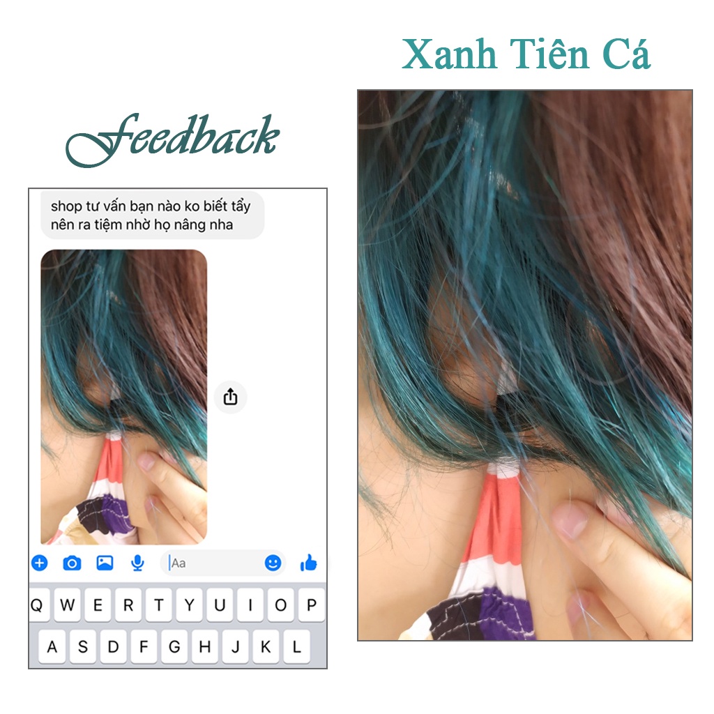 Thuốc nhuộm tóc màu Xanh Tiên Cá 100ml màu lên chuẩn tone