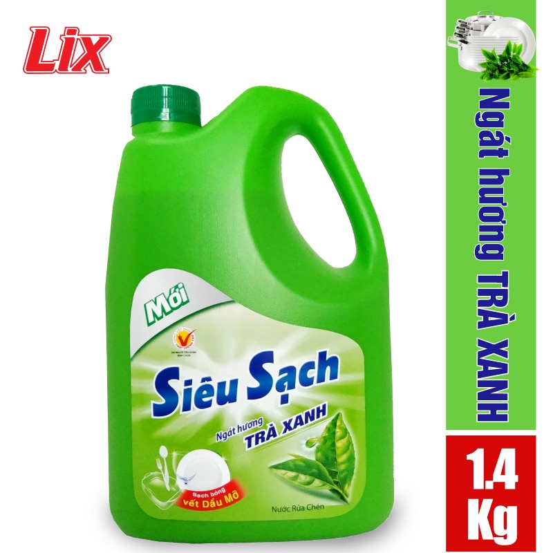 [Mã BMLTA35 giảm đến 35K đơn 99K] Nước rửa chén LIX siêu sạch hương trà xanh 1.4kg N8106