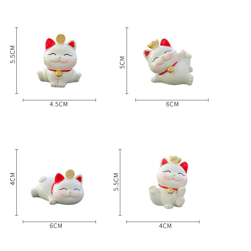 Decor bộ mèo thần tài, trang trí taplo ô tô , phụ kiện xe hơi sáng tạo, hoặc để bàn làm việc có tặng kèm sáp thơm