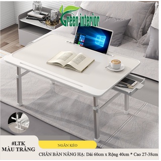 Bàn làm việc tại nhà, Bàn học sinh gấp gọn thông minh Green Furni chân xếp gọn hiện đại Màu Trắng LT