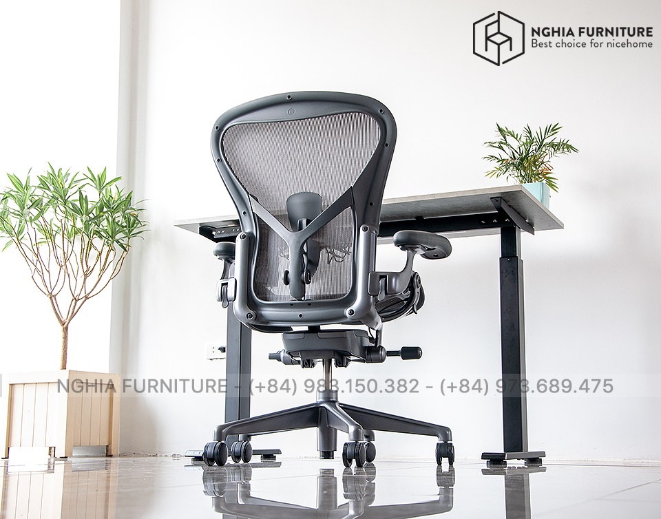 Mô tả Ghế công thái học Nghia Furniture Ergonomic Herman Miller Aeron - Size B, phiên bản Remastered, Bảo hành 12 năm - 2