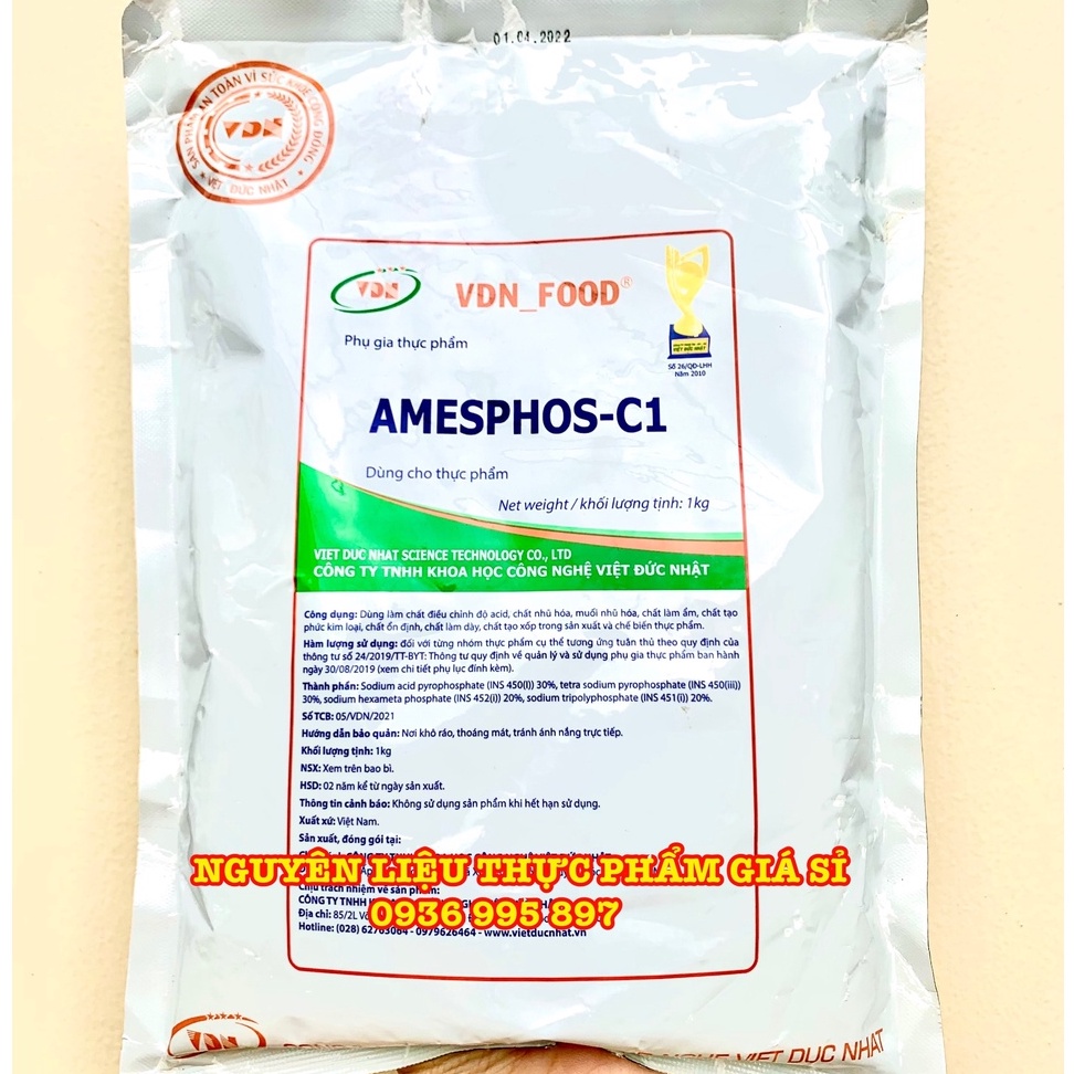 1Kg Phụ gia tạo giòn dai VDN Amesphos C1 Tăng cường liên kết, nhũ hóa