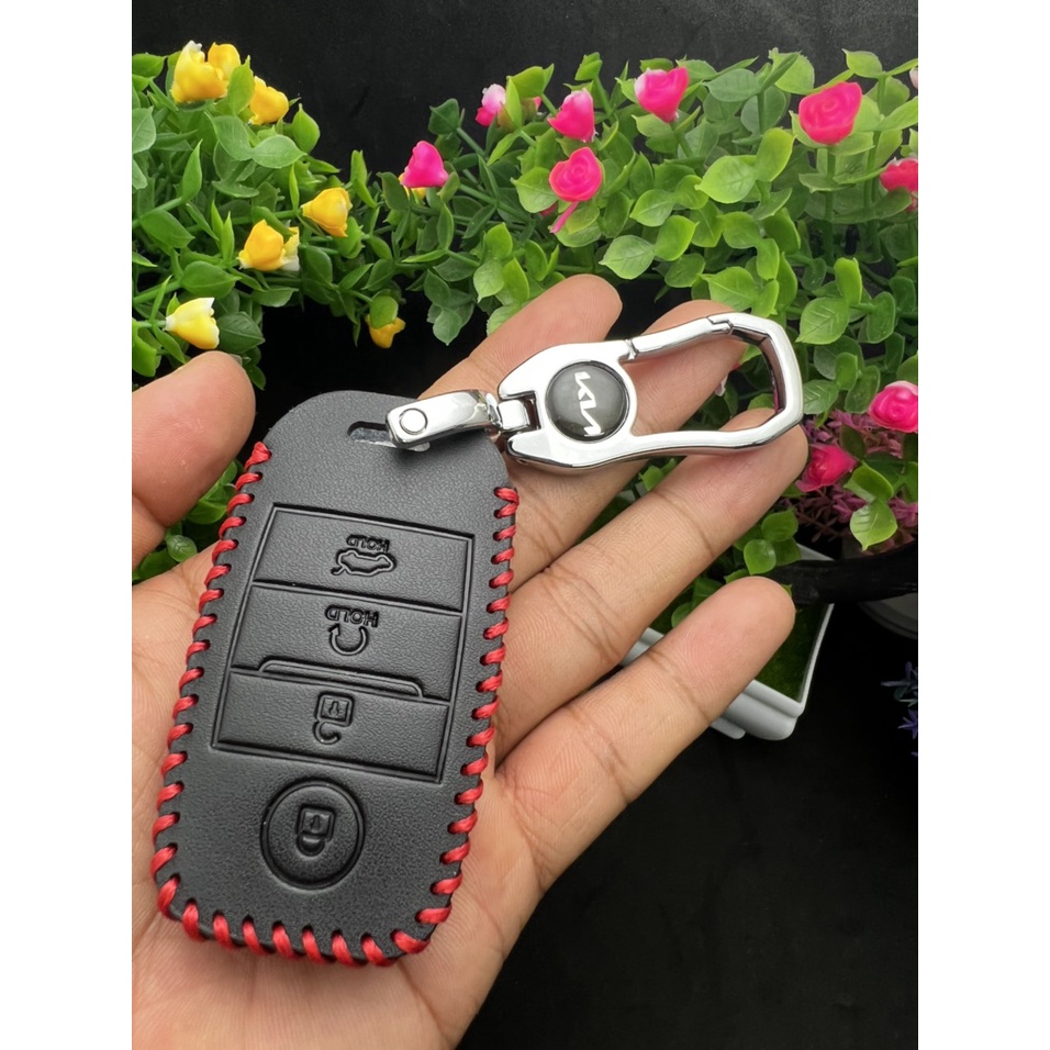 Bao Da chì khóa 4 nút Smartkey Xe ô tô Kia Seltos, Kia Sonet đời  mới nhất.