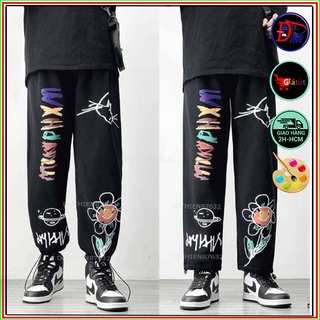 Quần dài ống rộng Họa tiết độc lạ Hoa Zumbie Unisex dành cho nam nữ mẫu mới phong cách Đường Phố Siêu Ngầu SSL