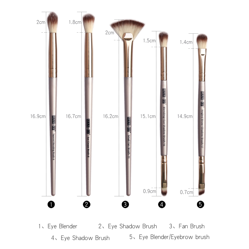 Bộ 5 Cọ Trang Điểm MAANGE Đánh Phấn Mắt, Highlight, Lông Mày, Mũi Makeup Cá Nhân