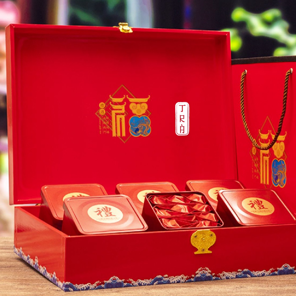 Trà thiết quan âm 60 gói 8gr hộp cứng mỗi hộp thiết 10 gói nguyên hộp 6 hộp thiếc