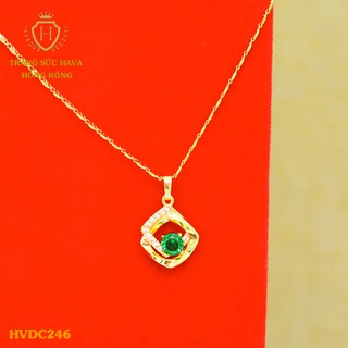 Dây Chuyền, Vòng Cổ Nữ Mặt Đính Đá, Titan Xi Mạ Vàng Non 24k Cao Cấp - Trang Sức Hava Hong Kong