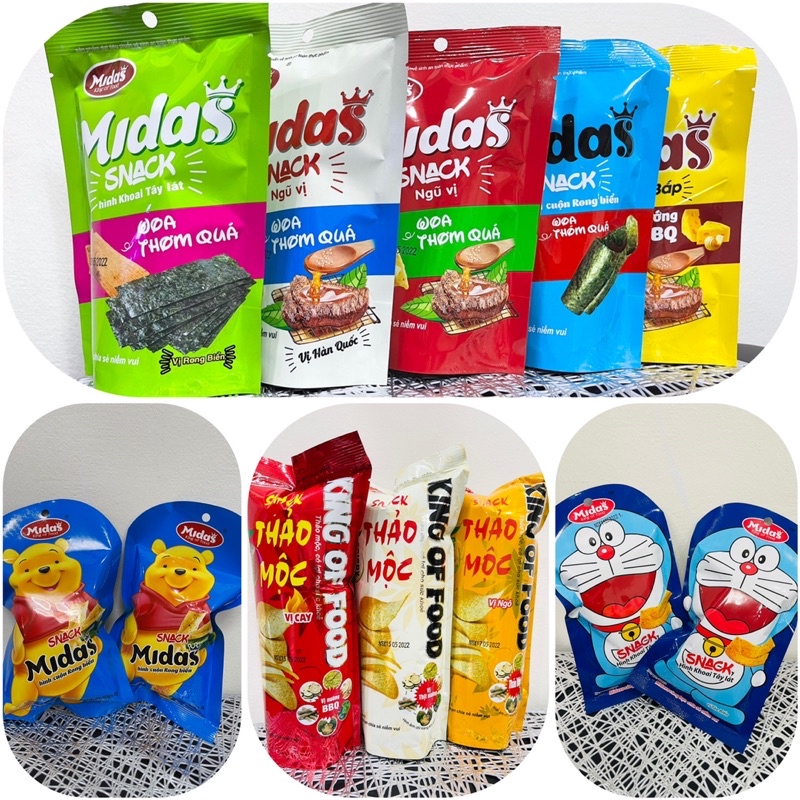 Lẻ 1 gói, Snack bim bim hiệu Midass, Hằng Đại, thơm ngon giòn dai đủ ...