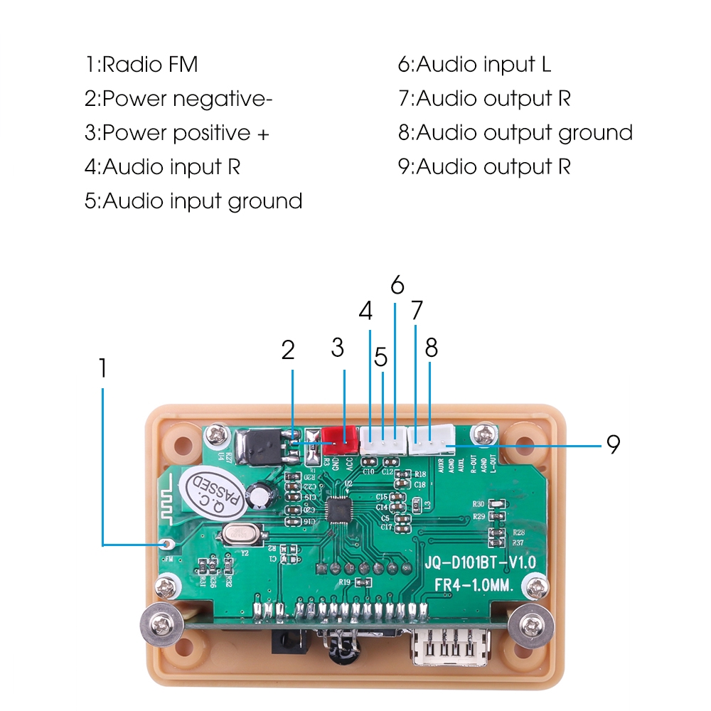 Mô Đun Giải Mã Âm Thanh Không Dây Bluetooth 5.0 Mp3 12v FM Radio Cao Cấp Đa Năng Cho Xe Hơi