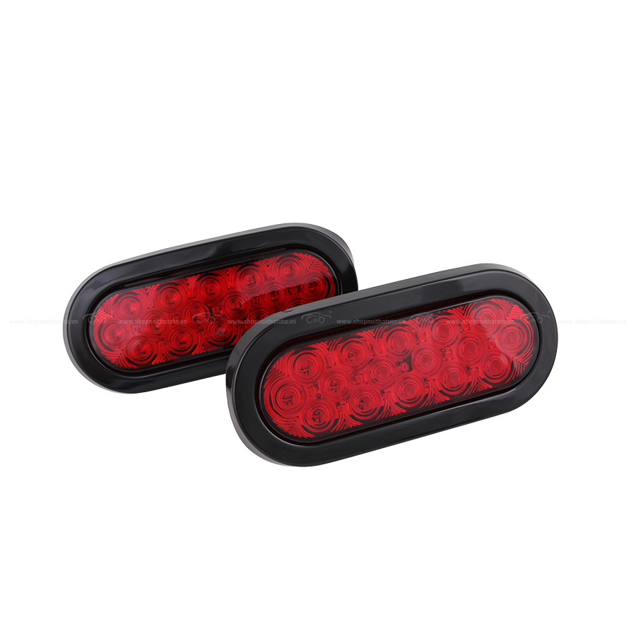 Combo 2 Đèn Led Hình Oval Xe Tải VIAIR VI019 24V Màu Đỏ