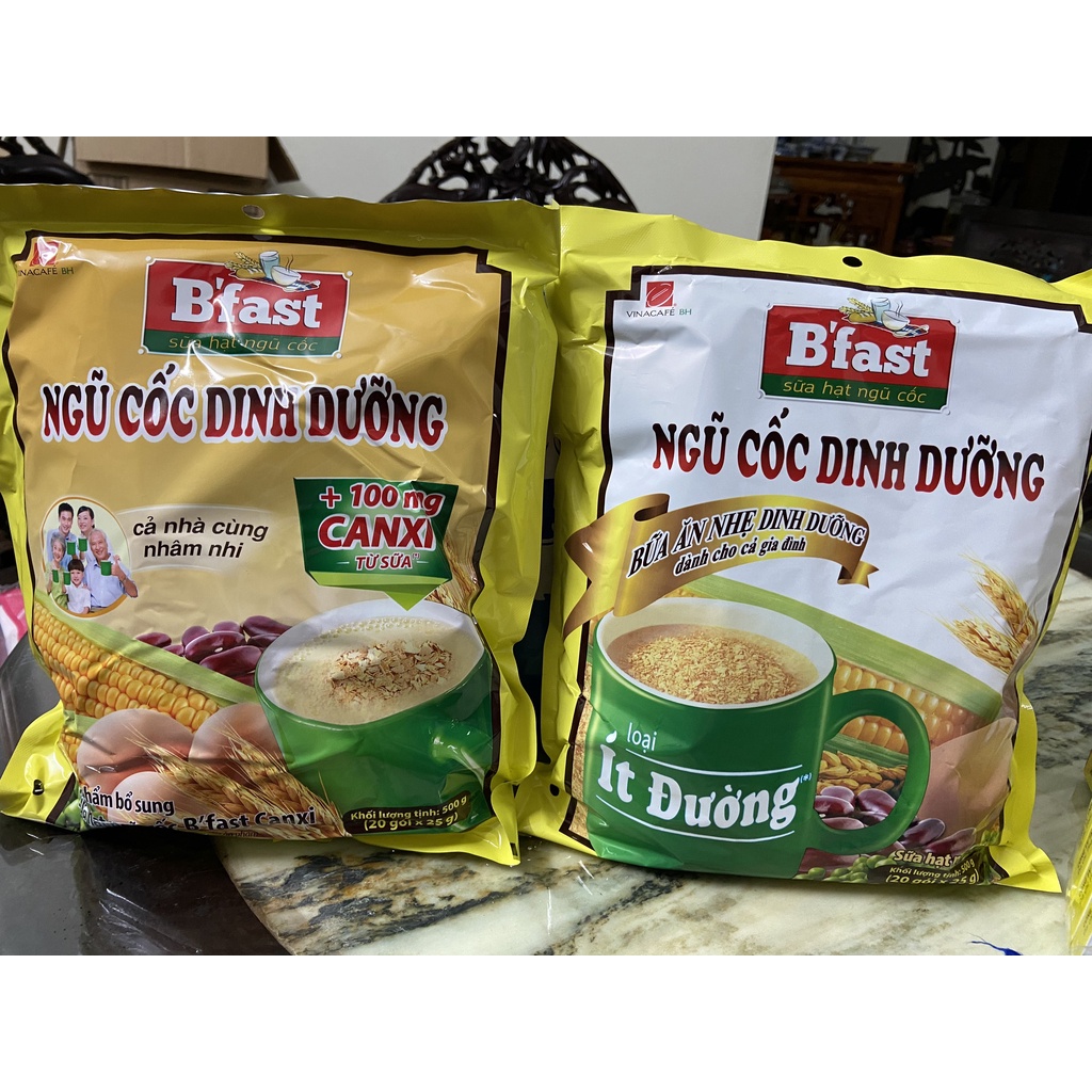 SỮA HẠT NGŨ CỐC DINH DƯỠNG B'FAST CANXI 500G 20 Gói X 25g | Shopee Việt Nam