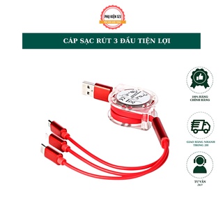 Dây Cáp Sạc 3 Đầu Đa Năng Loại C micro Chống Rối deerlu01