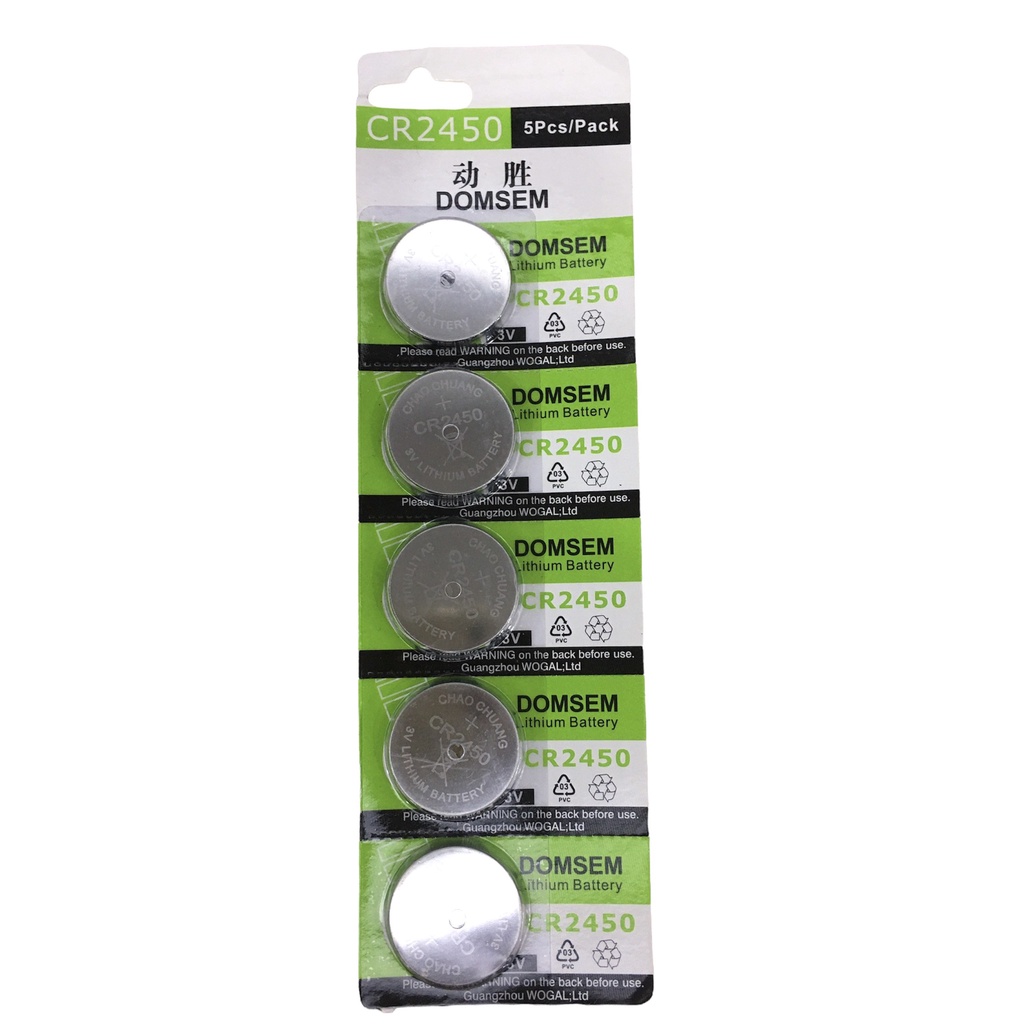 Vỉ 5 viên pin CR2450 2450 Domseem 3V | Shopee Việt Nam