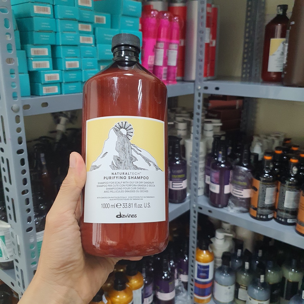 Dầu Gội Davines NaturalTech Purifying Shampoo 250ml/1000ml | Hỗ Trợ Làm Sạch Gàu, Chăm Sóc Da Đầu.