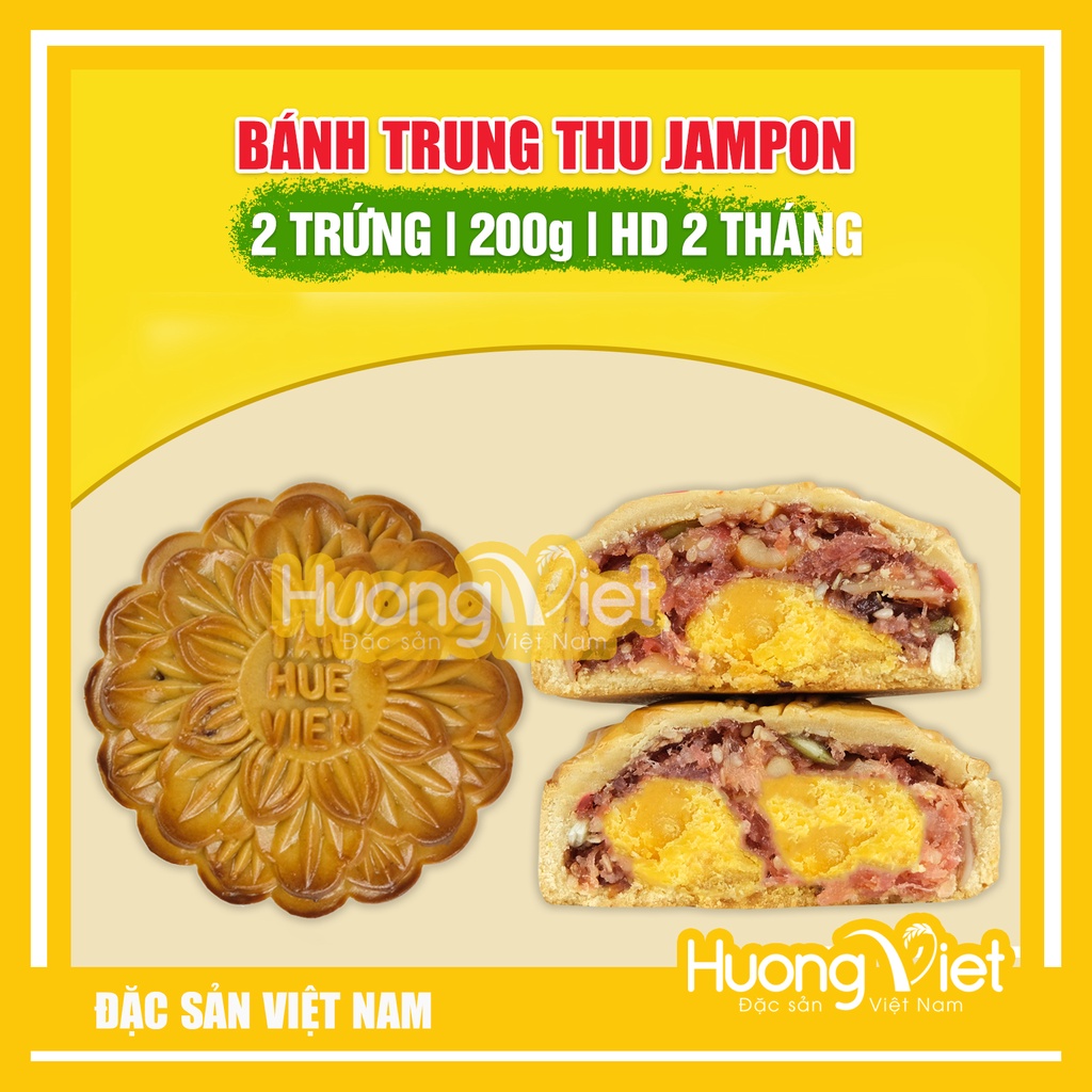 Bánh trung thu thập cẩm jambon 2 trứng Tân Huê Viên 200gr, bánh trung thu nhân mặn gia truyền, đặc sản Sóc Trăng - MS23