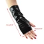 Pealike Nữ Đen Giả Da Ngón Găng Tay Biker Punk Xe Máy Lái Xe Găng Tay