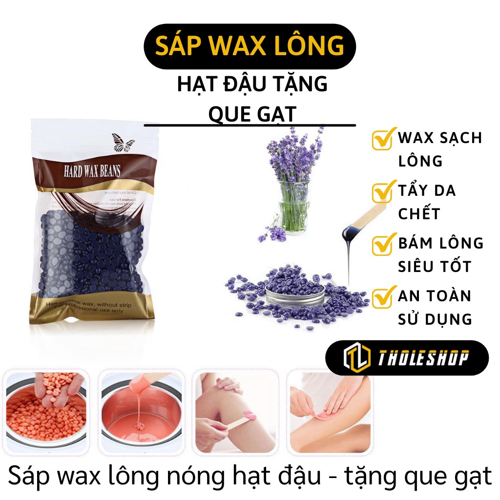 Sáp wax lông 💓TẶNG QUE GẠT💓 Sáp wax lông nóng hạt đậu 100g giúp tẩy tế ...