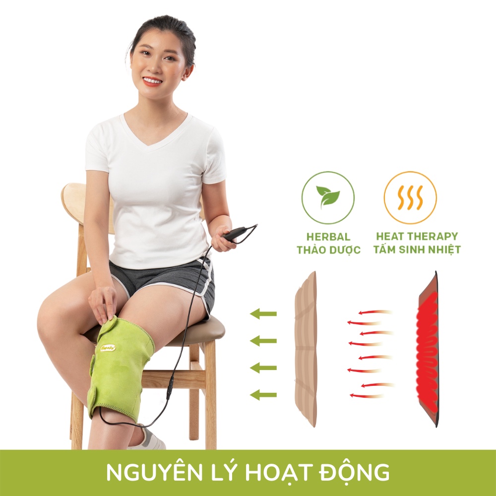 Ảnh Đai Chườm Nóng Thảo Dược Đầu Gối Hapaku, Giảm Đau Khớp Gối Do Thoái Hóa, Thoát Vị, Gai Đốt Sống 3
