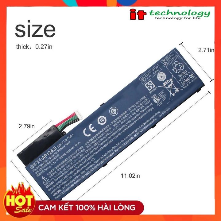 🎁 Pin Laptop Acer Aspire Timeline Ultra M3-581TG M5-481TG 💥FREESHIP💥 Pin Laptop Acer AP12A4i