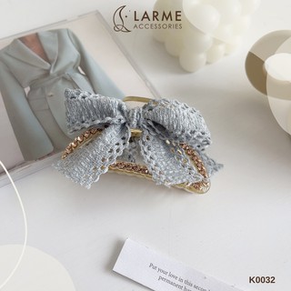 Kẹp tóc càng cua Hàn Quốc nơ đính đá sang trọng Larme accessrories - K0032