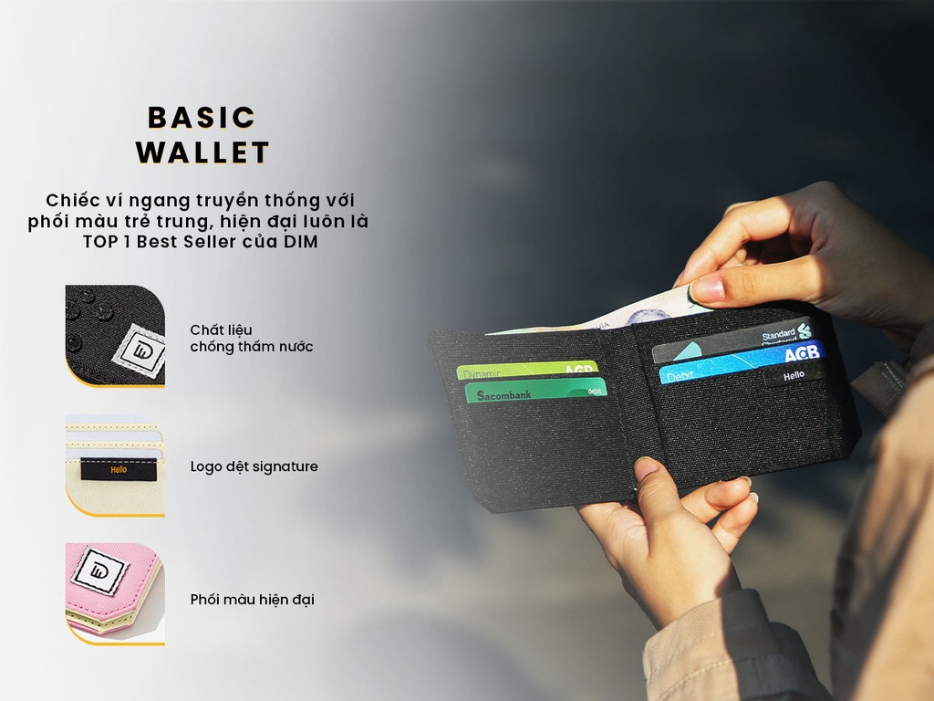 Mô tả Ví vải DIM Basic Wallet - 1