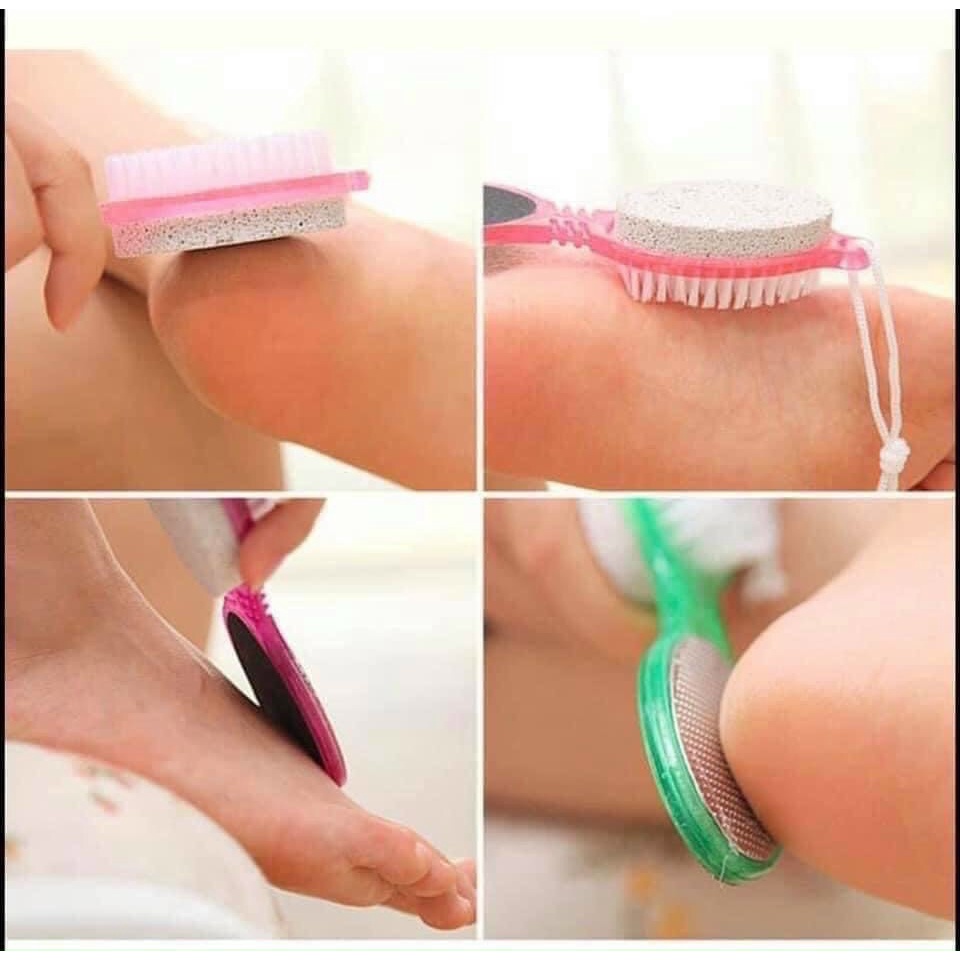 Bàn chải mài chà gót chân tẩy tế bào chết 4in1