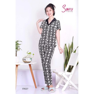 Đồ bộ mặc nhà sunfly quần dài áo ngắn tay st8227