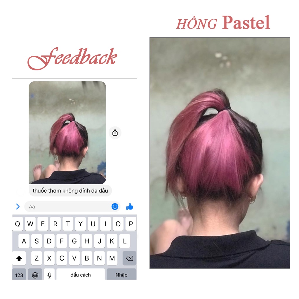 Thuốc nhuộm tóc màu HỒNG PASTEL 100ml lên mầu chuẩn tone