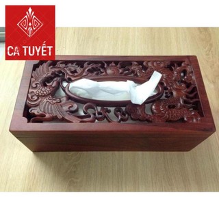 Hộp đựng giấy ăn  GỖ CAO CẤP VẦY SIZE 22CM