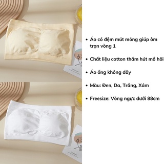 Áo bra nữ không dây mặc cúp ngực, áo ống đệm mút mỏng ôm ngực mềm mịn thoáng mát DEVARI B7735