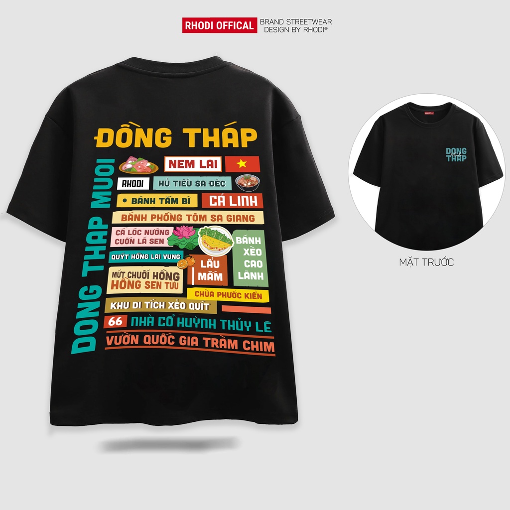 Áo thun local brand RHODI phông cổ tròn tay lỡ unisex nam nữ Đồng Tháp
