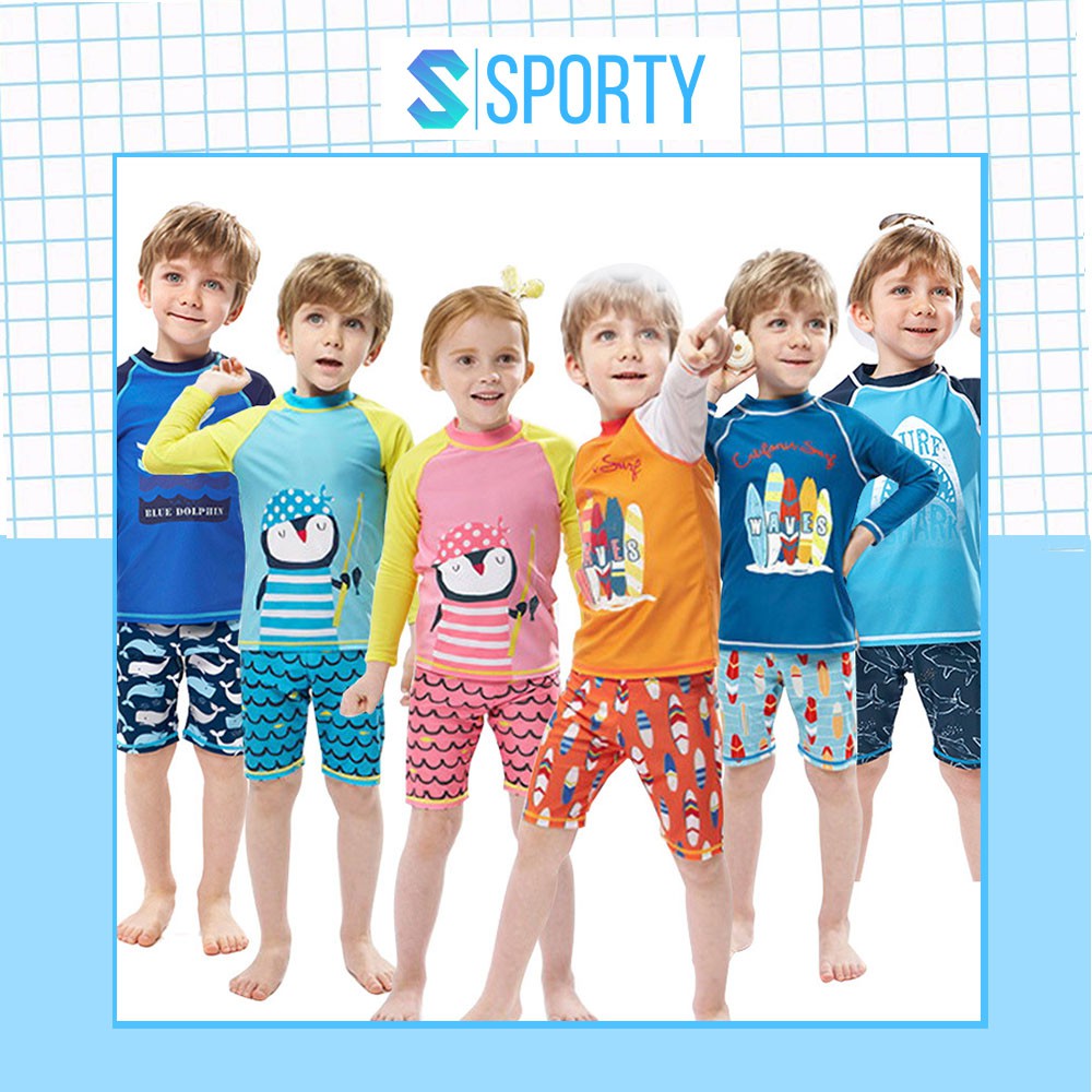Đồ bơi trẻ em cho bé trai kèm quần lửng nhiều hình ngộ nghĩnh SPORTY