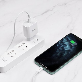 Cốc sạc nhanh Hoco C76A Plus cổng TypeC PD 20W, chân tròn EU (Trắng) - Phụ Kiện Nhất Tín