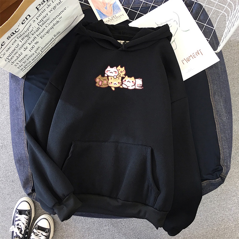 Áo Hoodie HappyFamily Họa Tiết Những Chú Mèo Đáng Yêu Chất Cotton 100 Cao Cấp