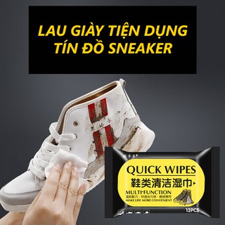Khăn lau giày dép Shoe Wet Wipes siêu sạch (Bịch 12 / 30 / 80 tờ)