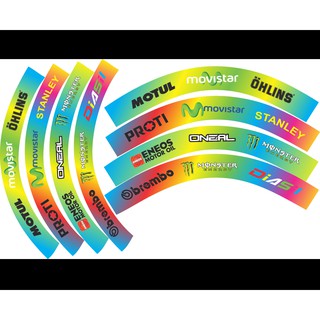 Tem dán full vành dán mọi loại xe nhiều màu, tem mâm trùm xe máy 16 miếng full 2 bánh trước sau. Decal trùm vành