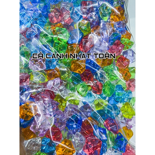 1 BỊCH ĐÁ NHỰA NGÔI SAO ĐỦ MÀU TRANG TRÍ HỒ CÁ NON BỘ VIÊN NHỎ 200G