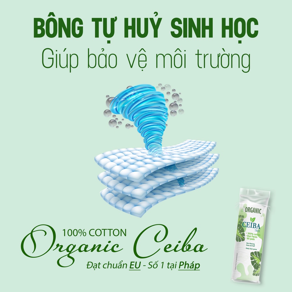 Ảnh Combo 5 Bông Tẩy Trang Ceiba Tree Dành Cho Mọi Loại Da 80 miếng x5 3