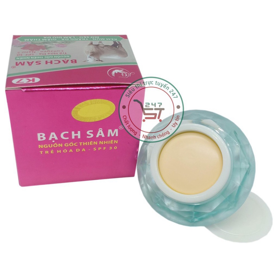 Kem ngừa mụn dưỡng Trắng da Xóa thâm Liền sẹo Chống dị ứng Bạch sâm K7 25g (Tím Xám)