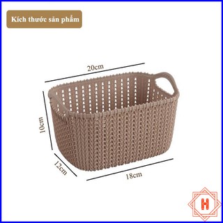 RỔ NHỰA GIẢ ĐAN MÂY QUAI CẦM TRÒN TIỆN LỢI { H }