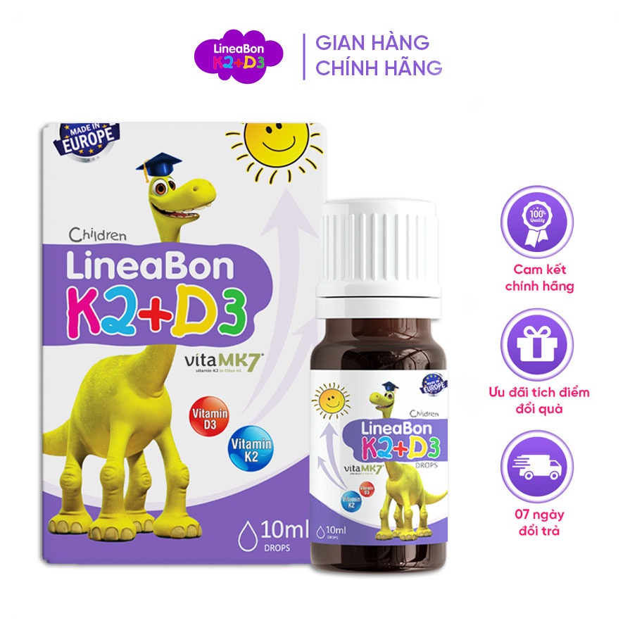 (Đã bán 12k) LineaBon vitamin D3 K2 10ml - Vitamin tăng chiều cao cho bé chính hãng